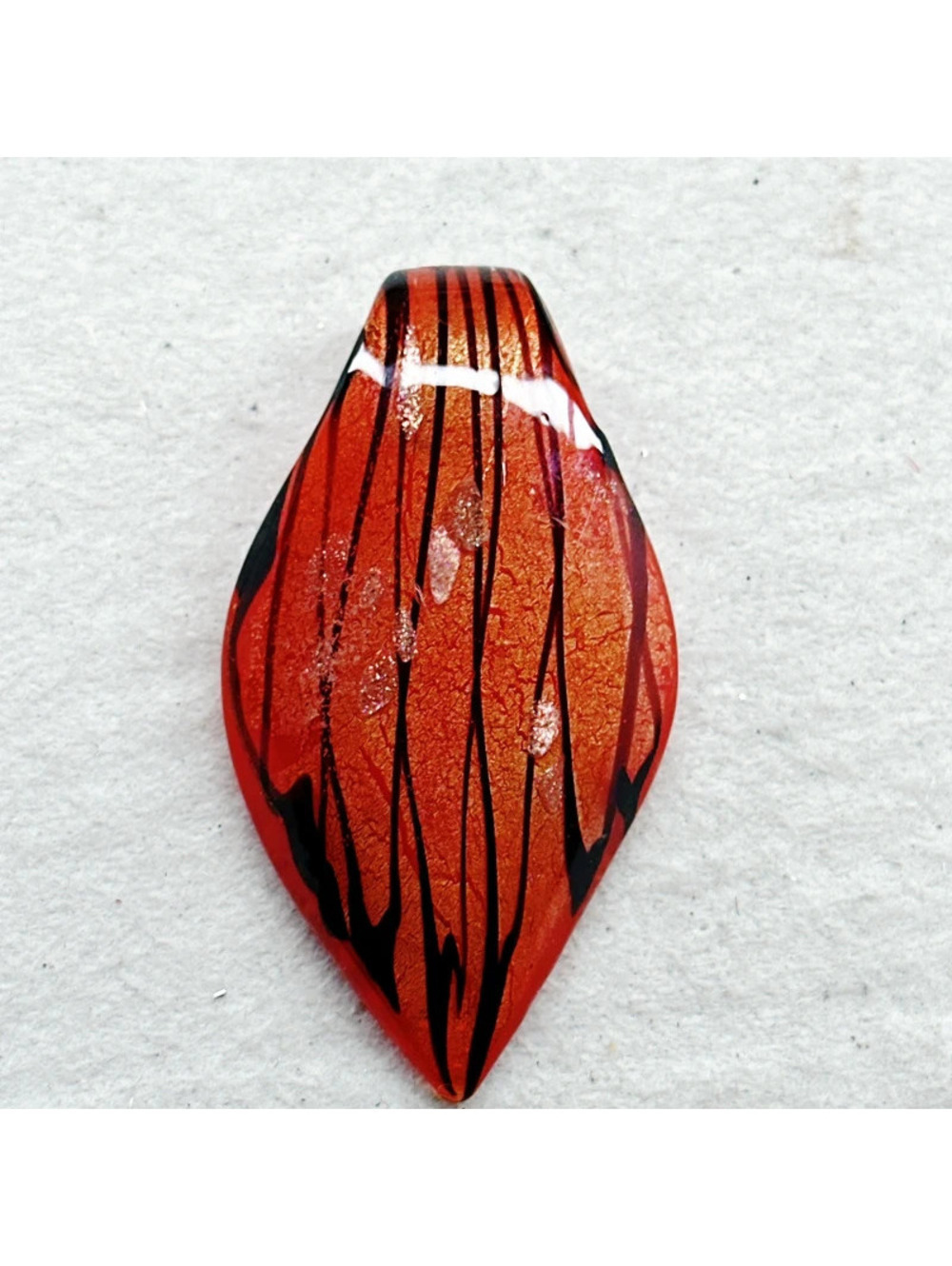 5463gc. Tiger Art Glass Orange Pendant